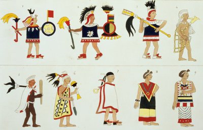 Montezuma II (1466-1520), dargestellt in einem anonymen Kodex im Vatikan von D.K. Bonatti